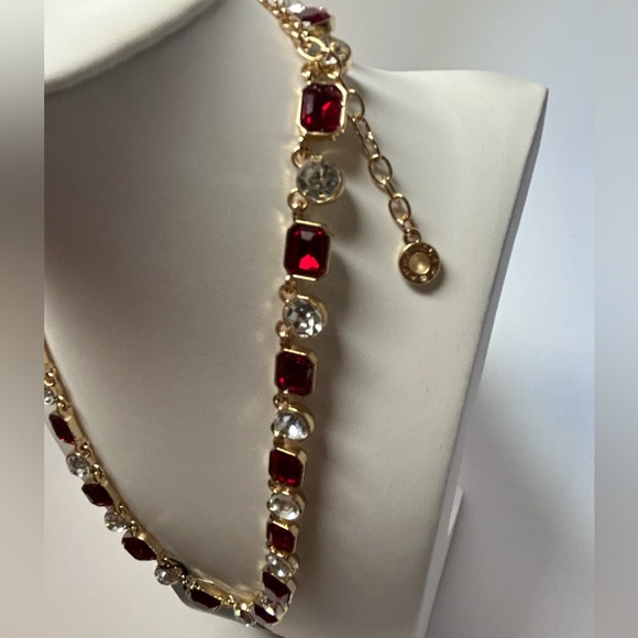 Anne Klein Burgundy and Gold Necklace - Picture 5 of 9